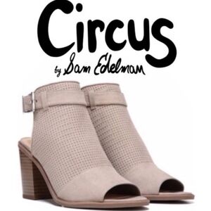 Circus by Sam Edelman Taupe Kipling Peep Toe Booties 8